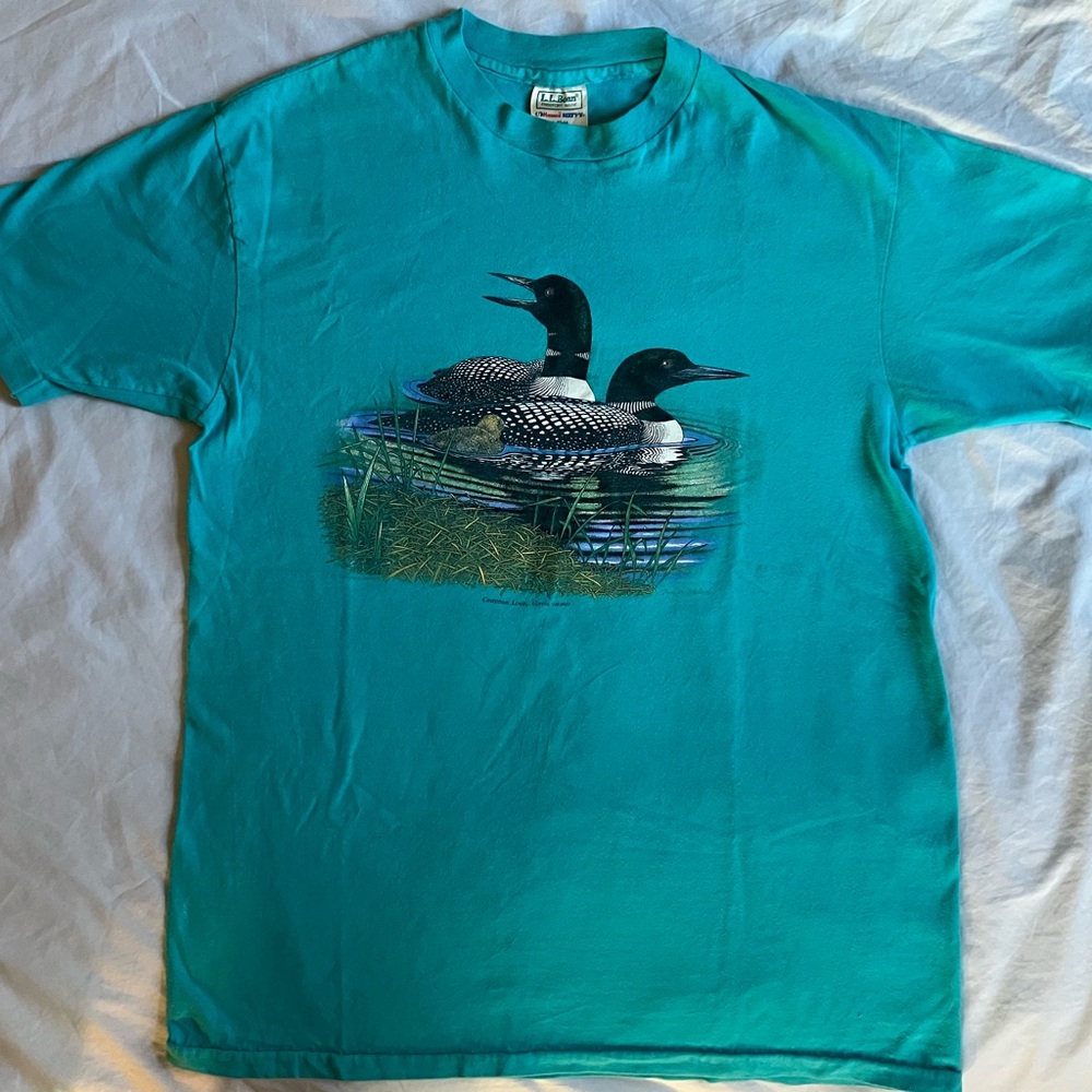 Vintage 90s Single Stitch LLBean Loon Duck Shirt